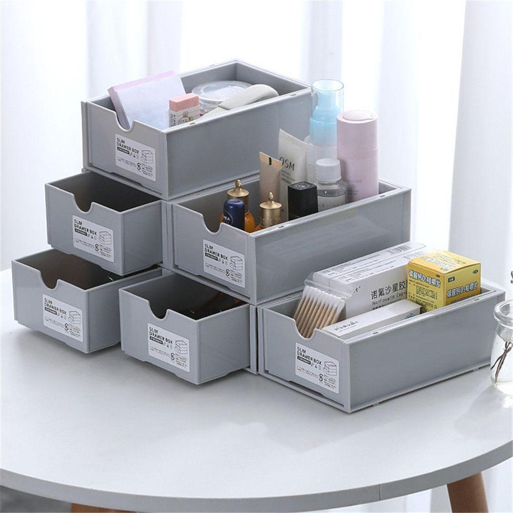 Ящики для хранения в шкафу Настольный ящик для хранения Косметическая полка Органайзер для канцелярских товаров в офисе Тип ящика