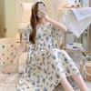 Women's Cotton Silk Mid-Length Nightgown - Summer Pajamas Plus Size Homewear for Middle-Aged and Elderly