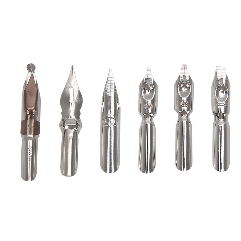 7pcs Flat Nibs Calligraphy Dip Pen Resin Handle Oblique Pen Holder Antique Dip Pen Set For Artists