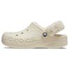 Crocs Baya Lined Fuzz Strap Clogs EVA Comfortable Everyday Sandals Unisex White Plush Part Non-Removable