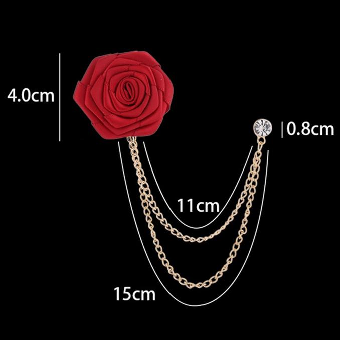 Свадебная брошь для жениха, брошь ручной работы с цветком розы, булавка для лацкана, мужская брошь для костюма