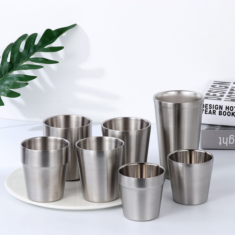 Портативная посуда для холодных напитков, кружка для кофе с двойными стенками, чашка из нержавеющей стали, чайные чашки, кувшин для воды