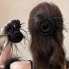 Korean Style Rose Feather Hair Bands Cloth Hair Rope Elegant Flower Headband  Women