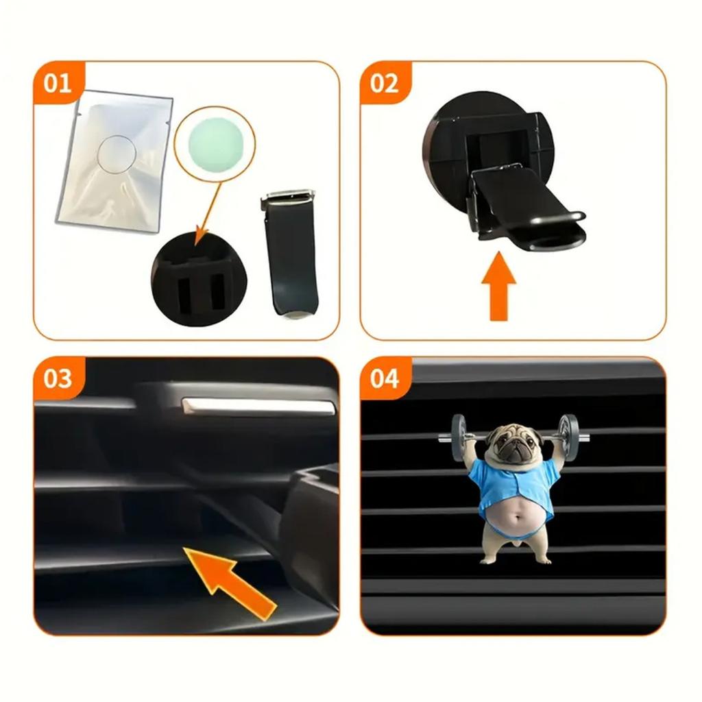 Милый щенок-тяжелоатлет, акриловое украшение для автомобиля, ароматерапия, украшение для автомобиля