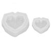 2 Pcs Silicone Mold Non Stick Mirror Geometric Heart Shape DIY Crystal Drop Glue Silicone Mold