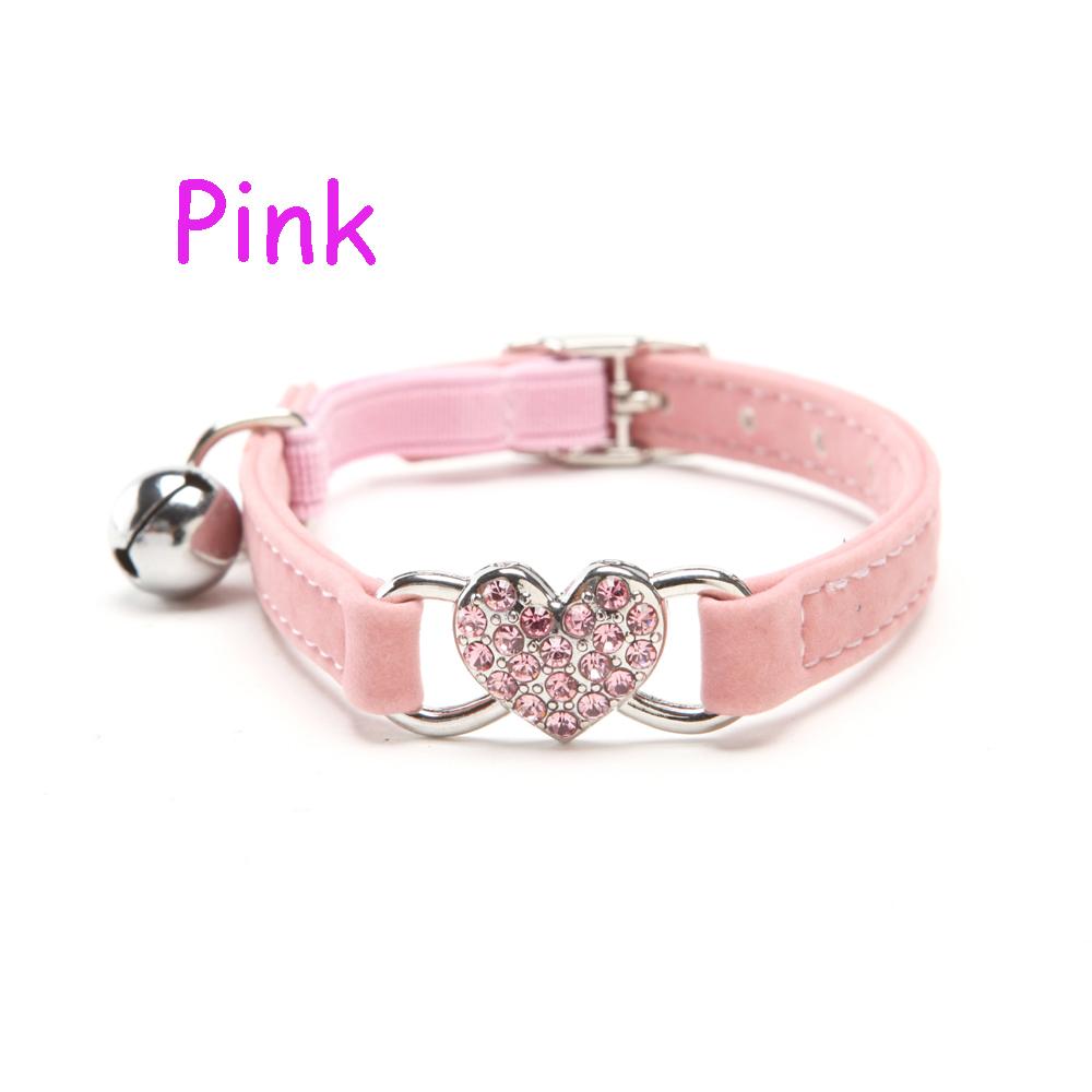 Puppy Cat Kitty Elastic Velvet Pet Necklacce Bell Heart Shape Dog Collar