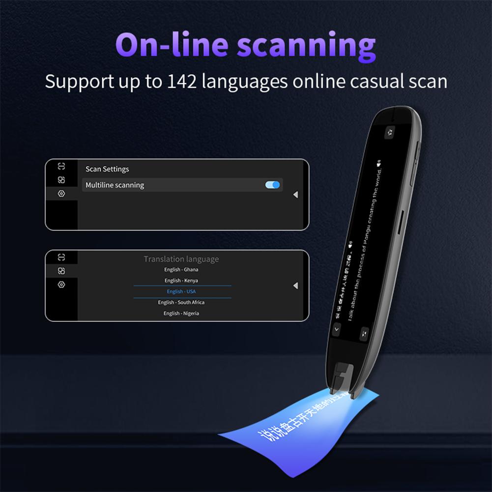 S65 Pro Языковой переводчик-ручка Сканирующий считыватель 142 языка Устройство-переводчик Голосовой переводчик для изучающих язык, путешествий, бизнеса