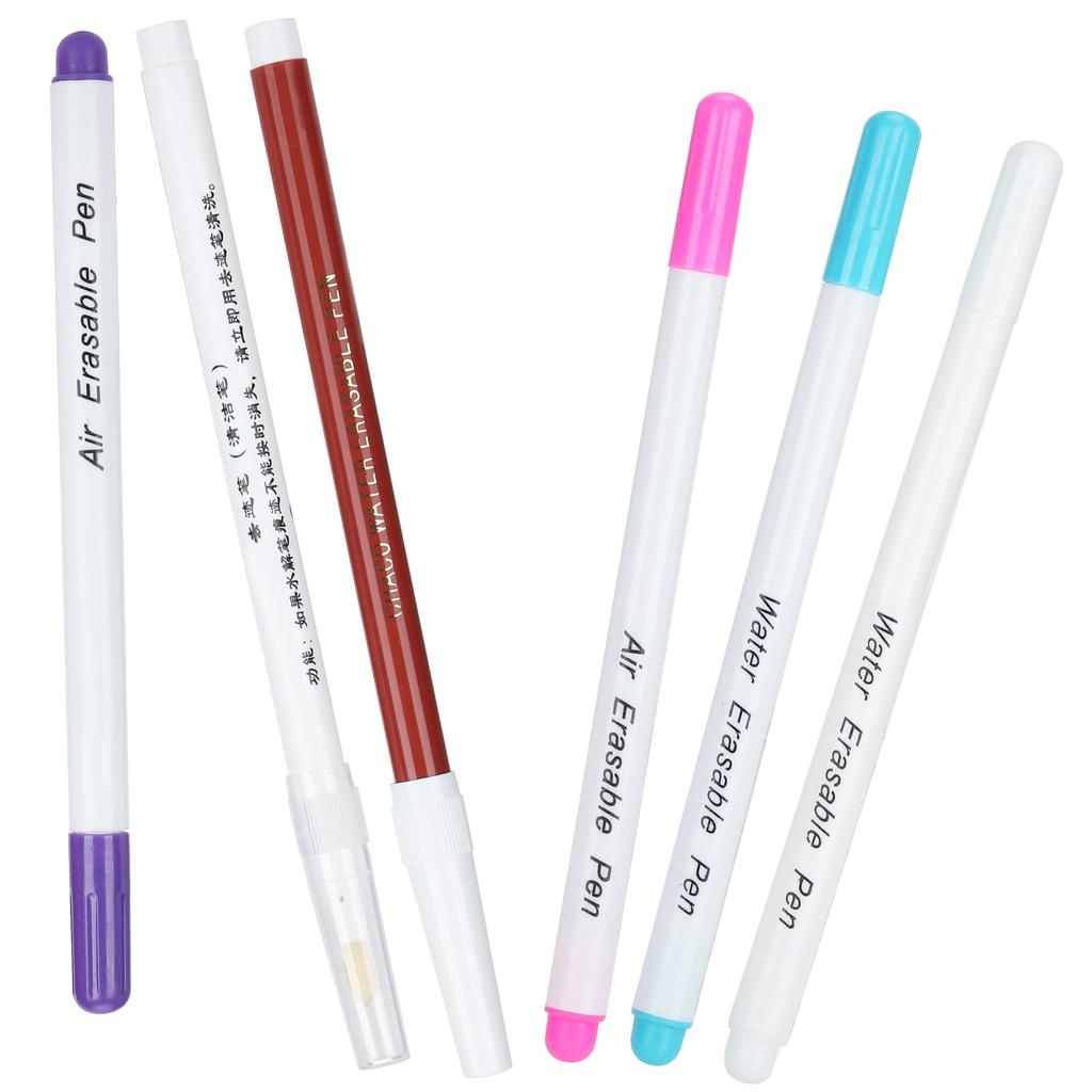 6pcs Water Soluble Sewing Pen 5 Color Fabric Markers DIY Drawing Lines Patterns for Handicraft