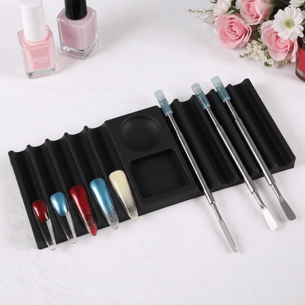 10-Compartment Plastic Pen Stand with Color Palette Nail Art Tools Holder for Nail Art Painting