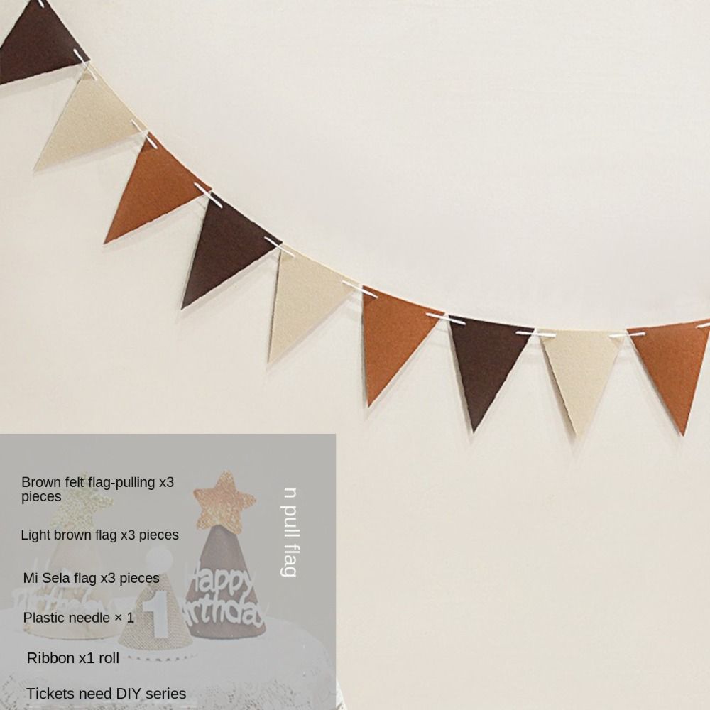 Garland Pull Flags Hanging Flag Felt Digital Bunting Banner New Felt Birthday Banner Party Decor