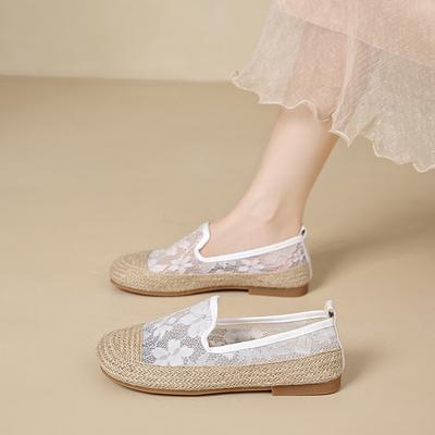 Модные женские мокасины-эспадрильи CRLAYDK из кружева, слипоны для работы, пенни с перфорацией, повседневная обувь для ходьбы, дамские туфли для вождения, лодочки