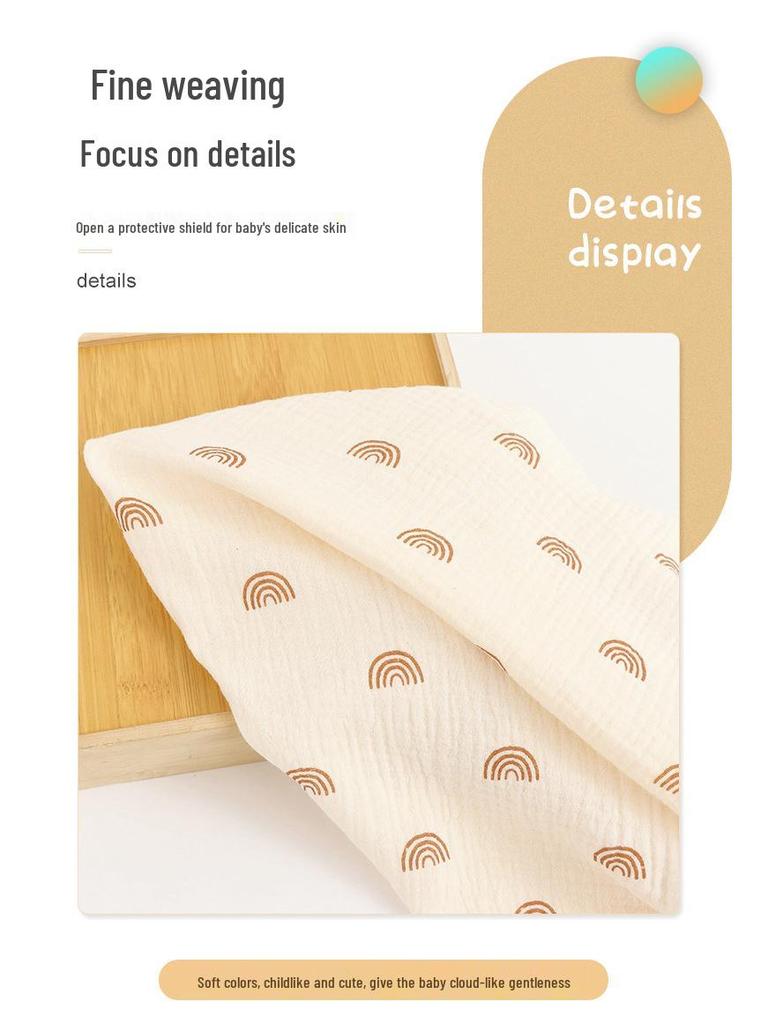 Двухслойный мультяшный радужный хлопковый марлевый слюнявчик-полотенце