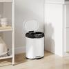 Garbage bin 12L pedal bin waste bin with lid, foot pedal, inner bin, soft-close function, 30 x 25.5 x 37.5 cm, white