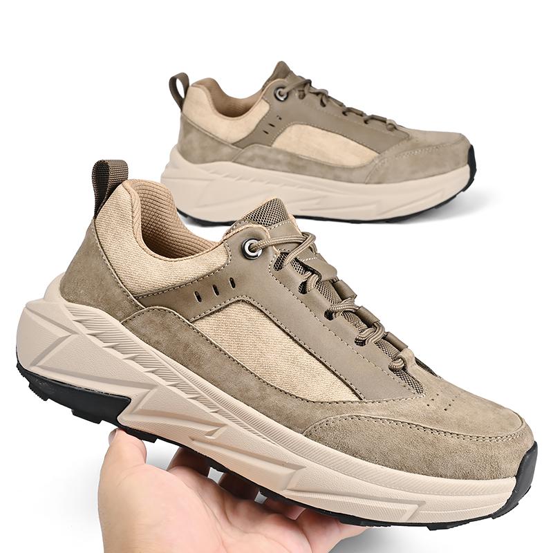 Fashion Luxury Brand Men Genuine Leather Sneakers Thick Bottom Men's Walking Shoes New Arrival Sneakers Man Skateboard Footwear Trainers