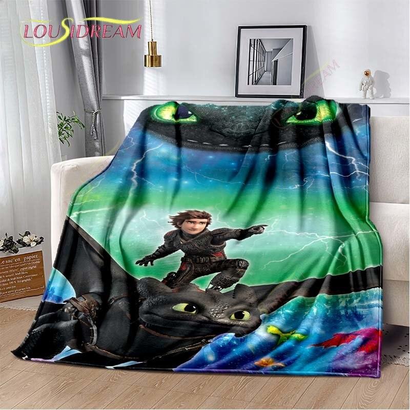 Мультяшное одеяло Как приручить дракона, милое, легкое, постельное белье, супер мягкое, теплое, фланелевое одеяло для кровати, гостиной, дивана