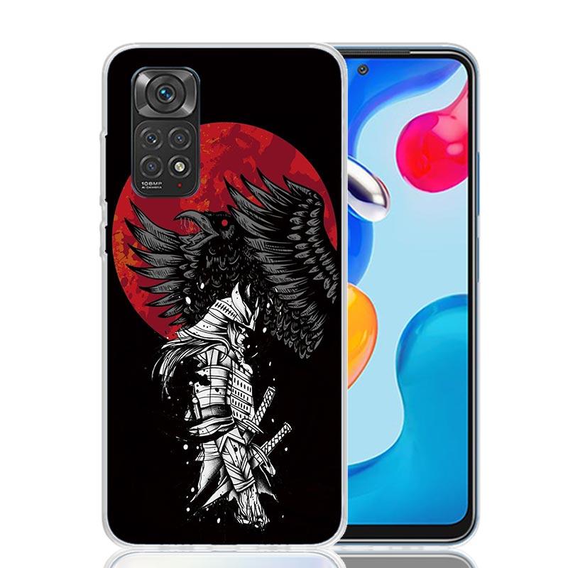 Японский Темный Дракон Татуировка Чехол для Телефона Для Xiaomi Redmi Note 15 14 13 12S 12 Pro Plus 11S 11E 11 11T 10S 10 Арт Мягкий Узор Cov
