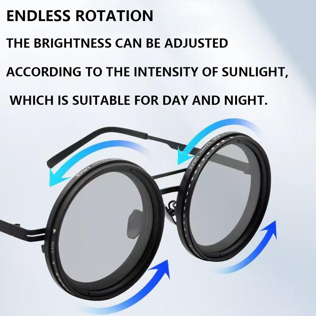 Handmade ND9 Rotating Adjustable Brightness Dimming Sunglasses Dual Polarized Anti-glare Fishing Glasses Sunglasses
