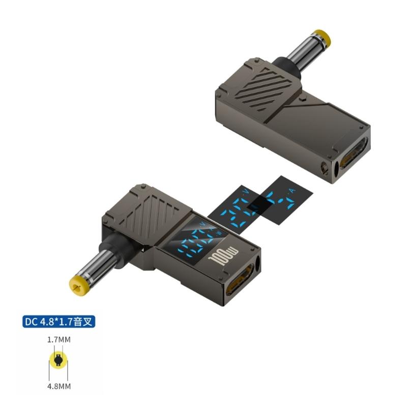 USB C к постоянному току 100 Вт PD Разъем Type C «мама» к «папа» с цифровым дисплеем для мониторов Напряжения Ток Мощность