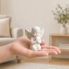 3D-печатная фигурка ангела на коленях, статуэтка херувима для рабочего стола, скульптура ангела с крыльями для дома, офиса, декора интерьера, улицы, сада