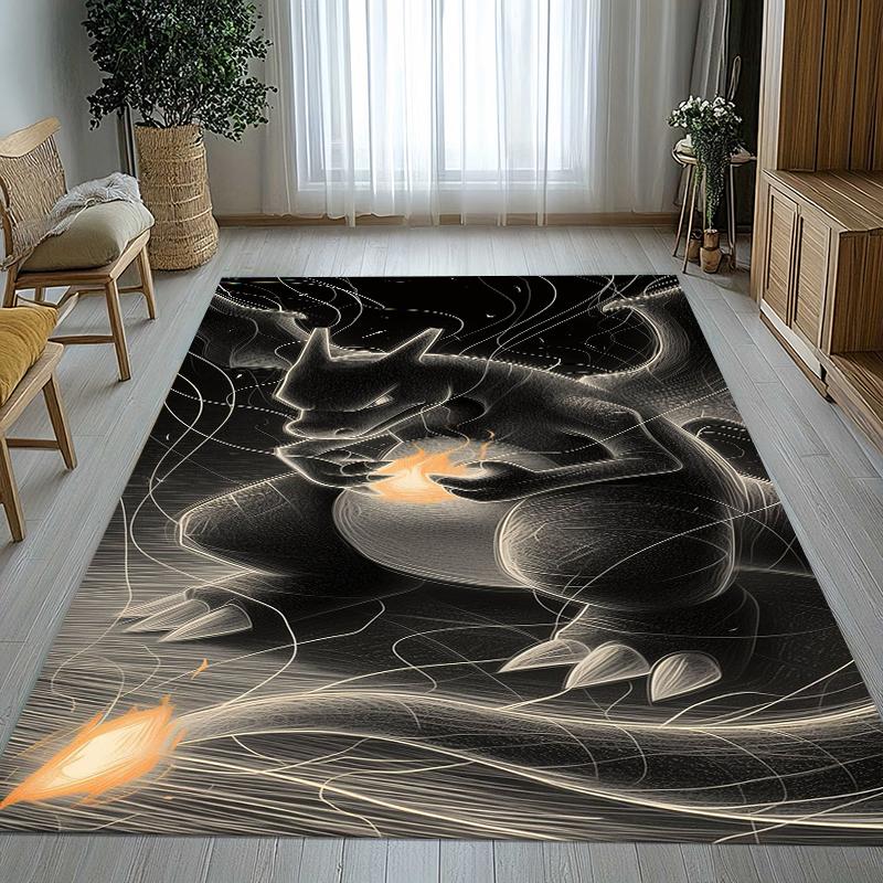 Charizard Charmander Pokemon Living Room Non-Slip Area Rug Soft Carpet for Bedroom Kids Playroom Sofa,Home Decor Doormat Gift
