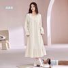 Womens Cotton Nightgown Long Sleeve Princess Style Soft Home Dress