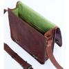 Vintage Genuine Brown Goat Leather Handmade Sling Handbag Cross Body Satchel