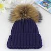 WTEMPO Windproof Detachable Faux Fur Ball Caps Poms Winter Solid Color Warm Woolen Hats Women Knitted Beanies Hats