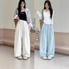 Cloud Milk Pants Summer Thin New Elastic Waist Lazy Wind Loose and Thin Casual Yamamoto Wide-leg Pants