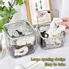 Transparent Storage Box Desktop Organizer with Press Type Lid Dressing Table Storage Case for Keys Trinkets Hairpins Scrunchies
