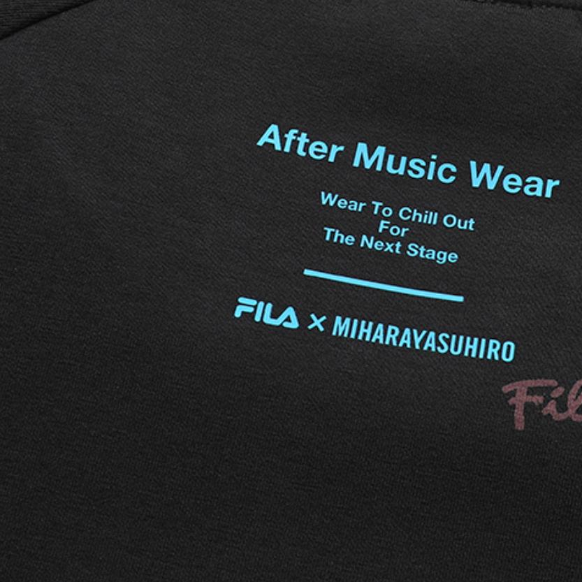 Fila Свитшот мужской спортивный с круглым вырезом, крупной вязки, черный F11M143203F-BK