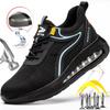 ZLMY Safety Shoes Men Air Cushion Steel Toe Sneaker Puncture Proof Sport Work Shoes Man Big Size 48 Safety Work Boots Breathable