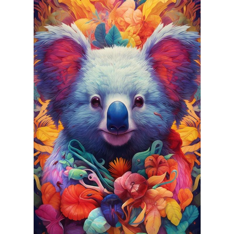 Портрет Цветочный Портрет Животного Панда Коала Сова Тигр Кролик Художественные Постеры Холст Живопись Настенные Принты Картина для Комнаты Домашний Декор