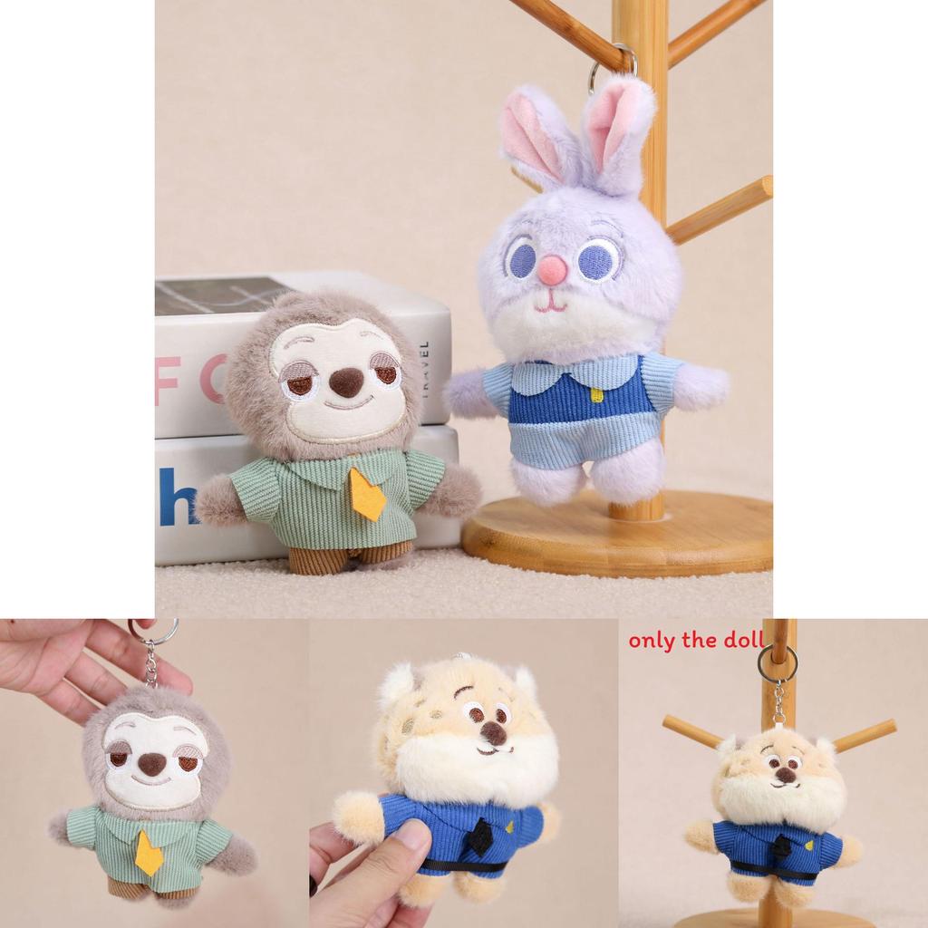 Zootopia Plush Nick And Judy Keychain Soft Toy For Girls Bag Decor