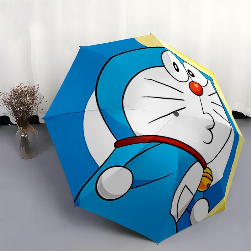 1pc Doraemon Bot Automatic Open/Close Umbrella Compact Travel Umbrella, 8 Rib Heavy Duty, Perfect for Women & Men a0923156