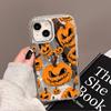 iPhone 17 Pro Max Pumpkin Case with Makeup Mirror and Large Camera Cutout for Halloween