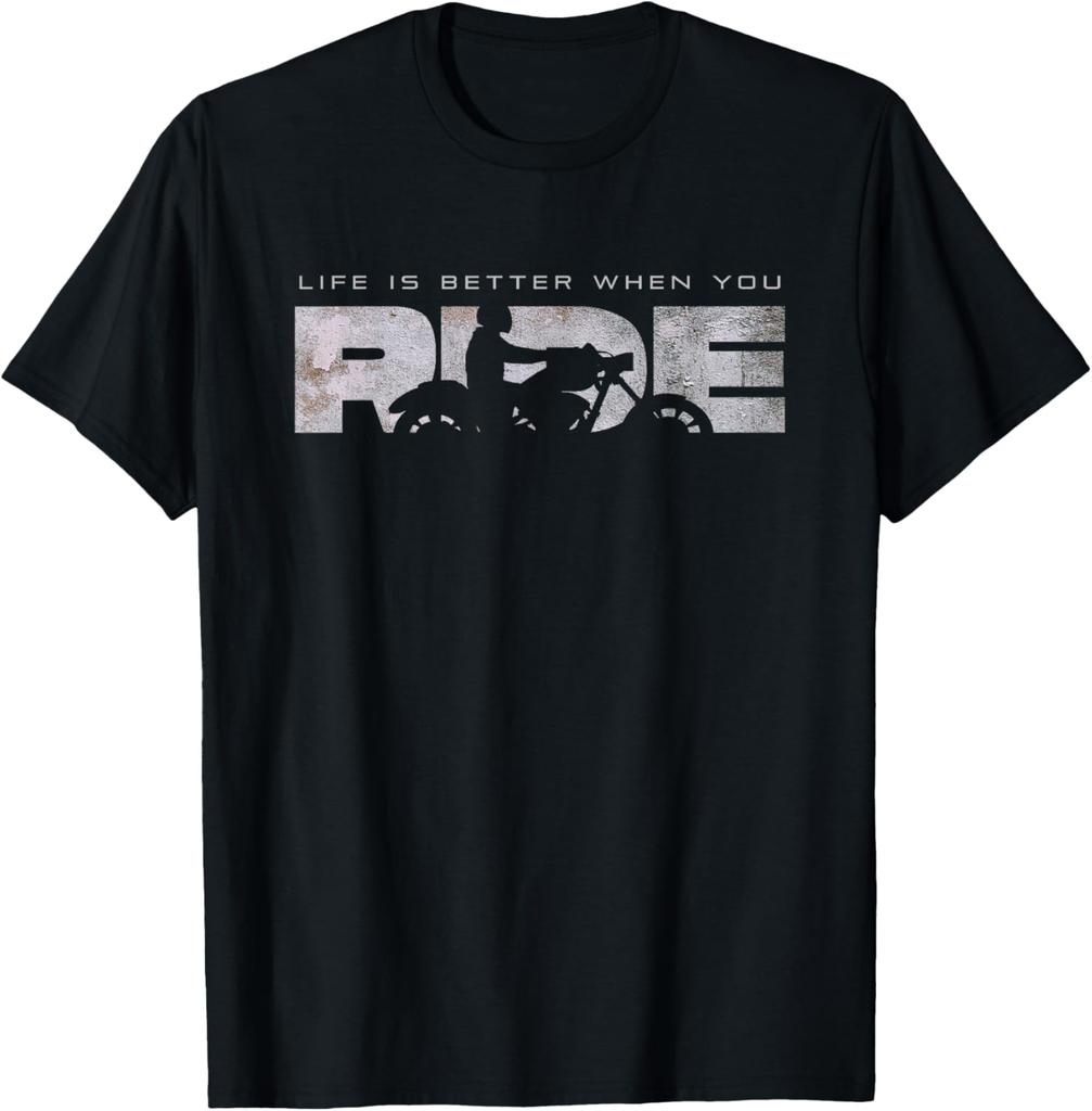 Motorcycle Life Is Better When You Ride Graphic TShirt Casual Unisexs Tee