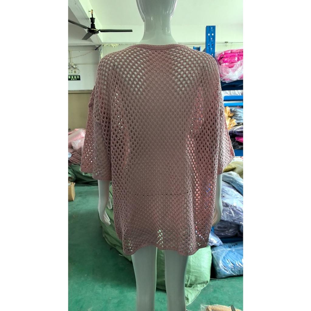 Женский свитер, свободный ажурный вязаный кардиган со звездами, круглый вырез, рубашка от солнца, летний купальник, накидка