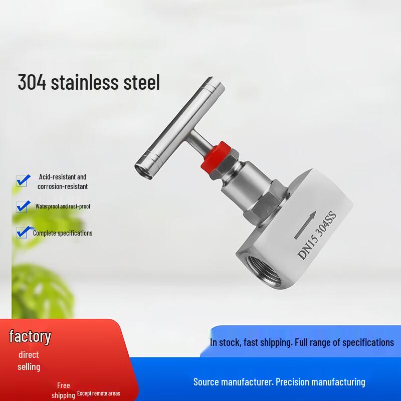 Junsheng Tianhong 304 Stainless Steel Threaded Flat Handle Needle Valve