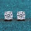 Real 0.1-2CT Test Passed Moissanite Diamond Studs Earrings for Women S925 Silver Platinum Plated Bride Wedding GRA Fine Jewelry