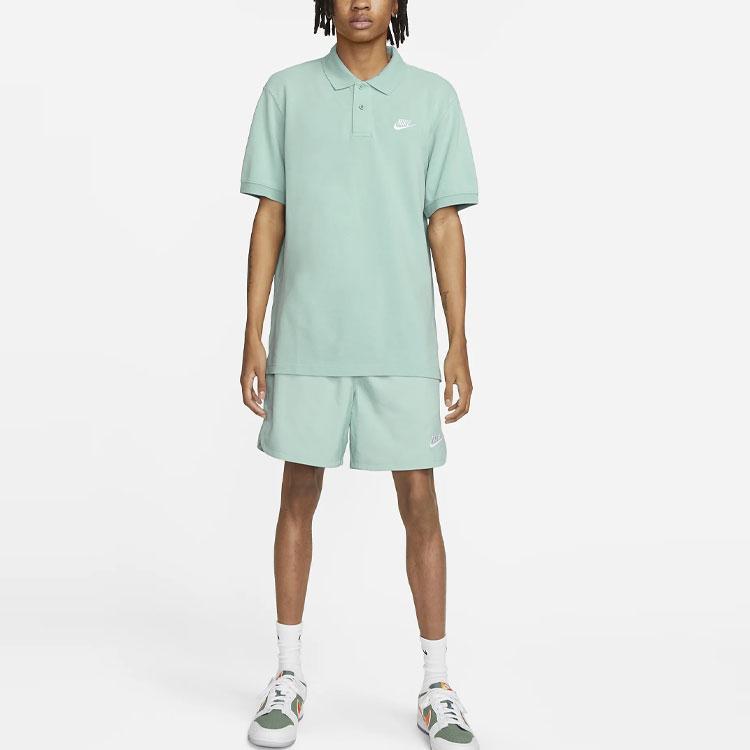 Nike Sportswear Logo Embroidered Short Sleeve Polo Shirt Men Tops Mineral CJ4456-309