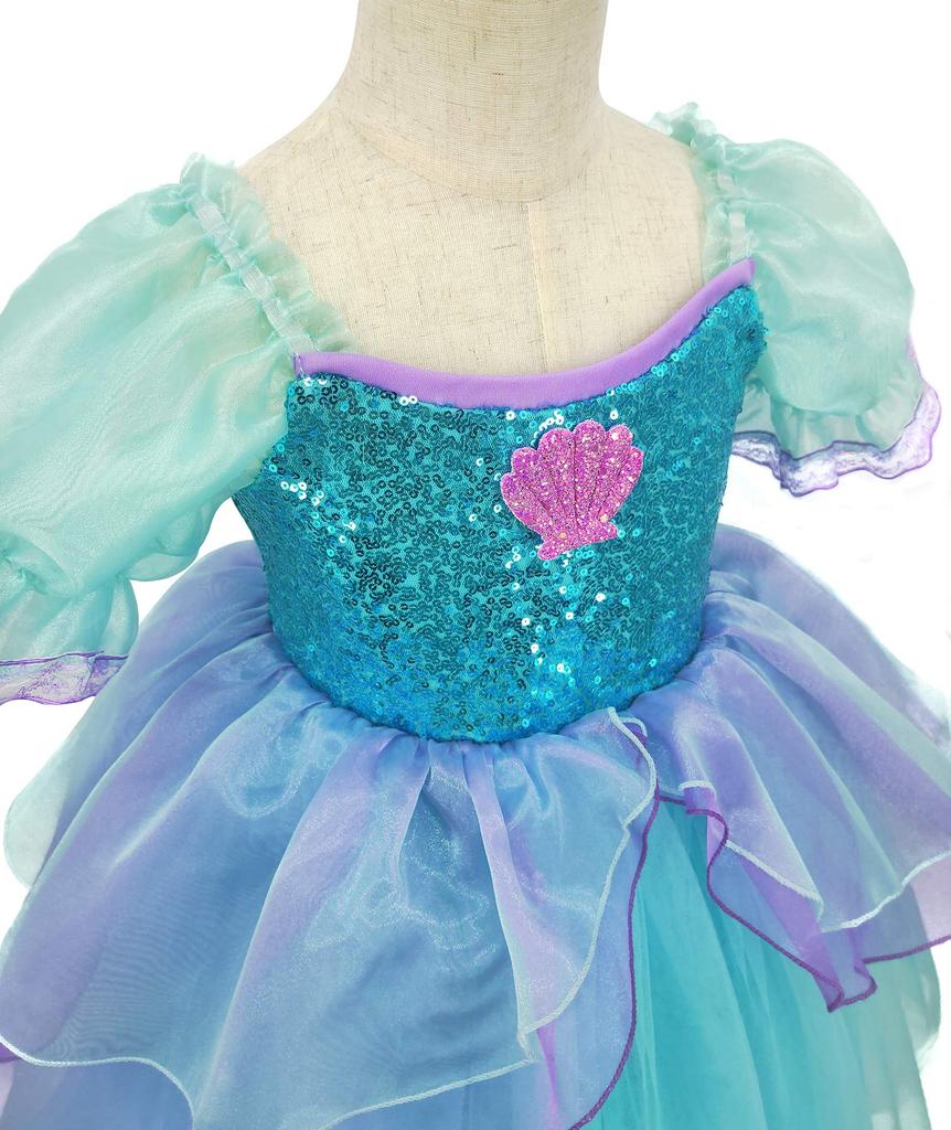 Princess Dress Blue Cosplay Kids Costume Event Stage Outfit Disguise Fancy Dress Recital School Festival Cultural Festival Day [Axaxa] Children's
