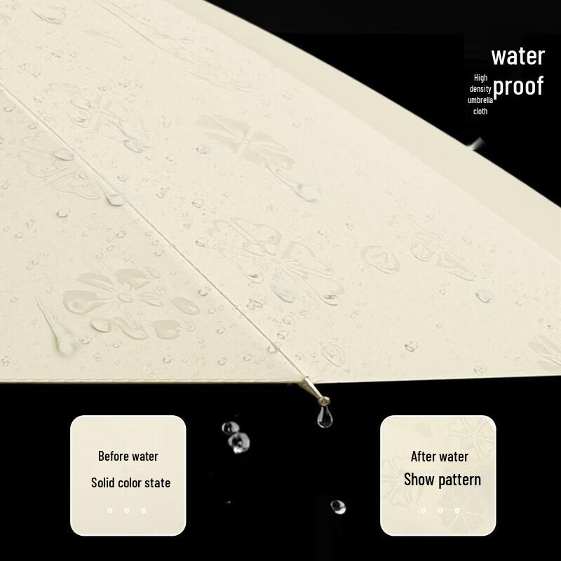 MAYDU Большой длинноручный зонт от солнца и дождя с 16 ребрами - Цветение, активируемое водой