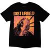Rock Off Официально лицензированная продукция Disturbed Европейский Тур 23 Разделенное Лицо Футболка Черная