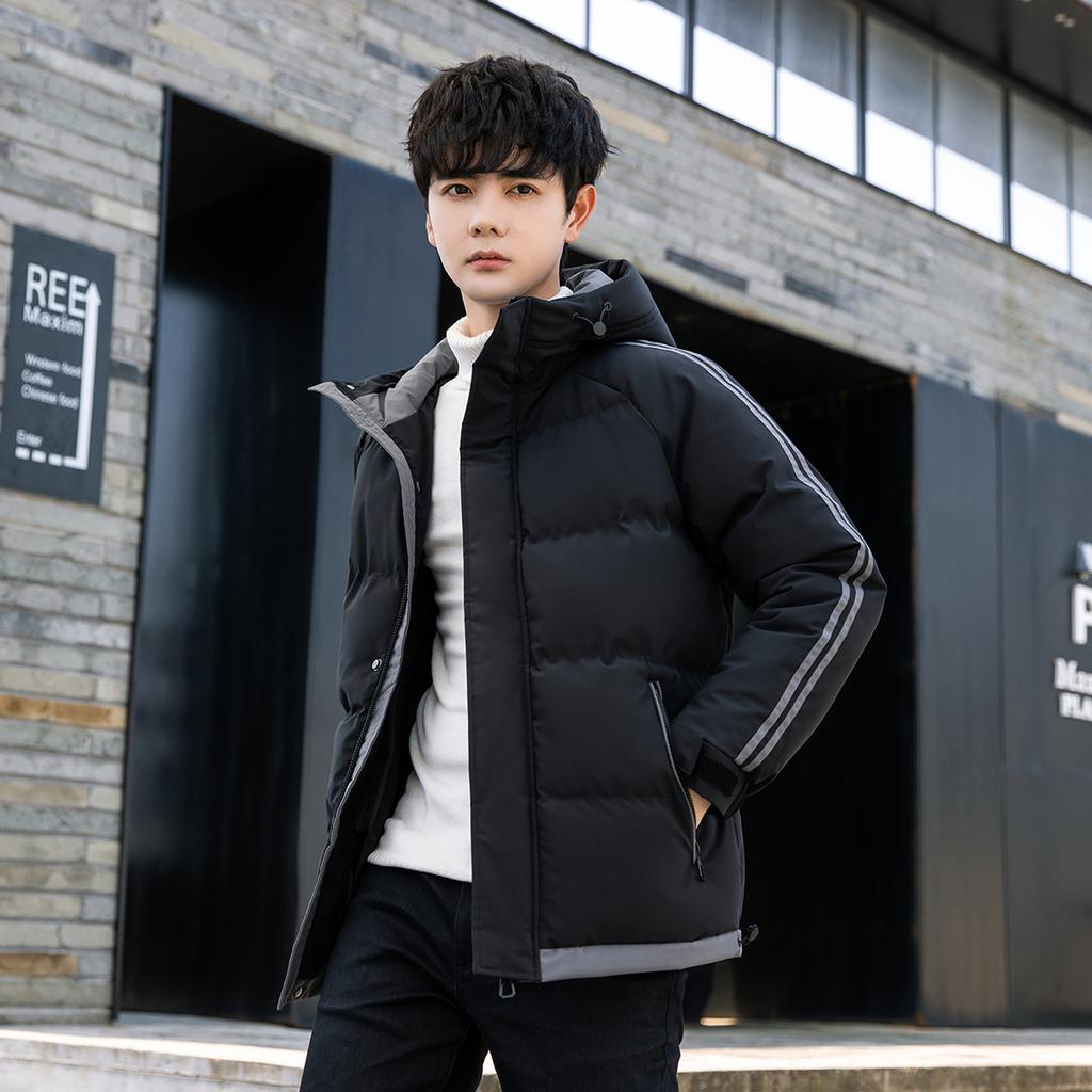 Large Size New Men's Winter Cotton-padded Clothes, Winter Jackets, Hooded Feather Rong Cotton-padded Clothes, Thickened Men's Youth Cotton-padded