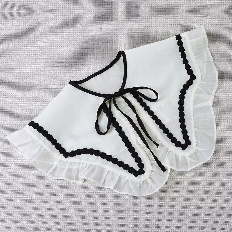 Мода 2023 года, женская, для девочек, кукла Лолита, шаль, поддельный воротник, вышитое ожерелье, лацкан, блузка, накидка на плечо, короткая накидка, поддельный воротник