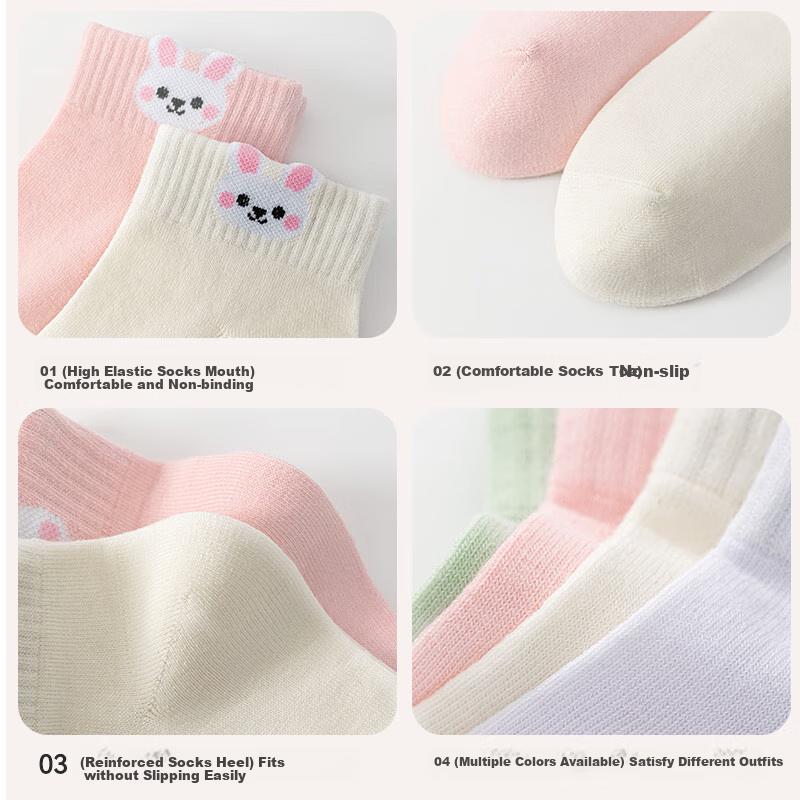 MiiOW 6 Pairs [100% Pure Cotton, 10A ] Women's Socks, Summer Boat Socks, Cute Cartoon Shallow-Mouth Short Socks