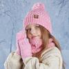 3 шт. Унисекс Детская шапка-бини с защитой ушей, шарф-шапка, модный детский зимний набор из шапки, шарфа и перчаток