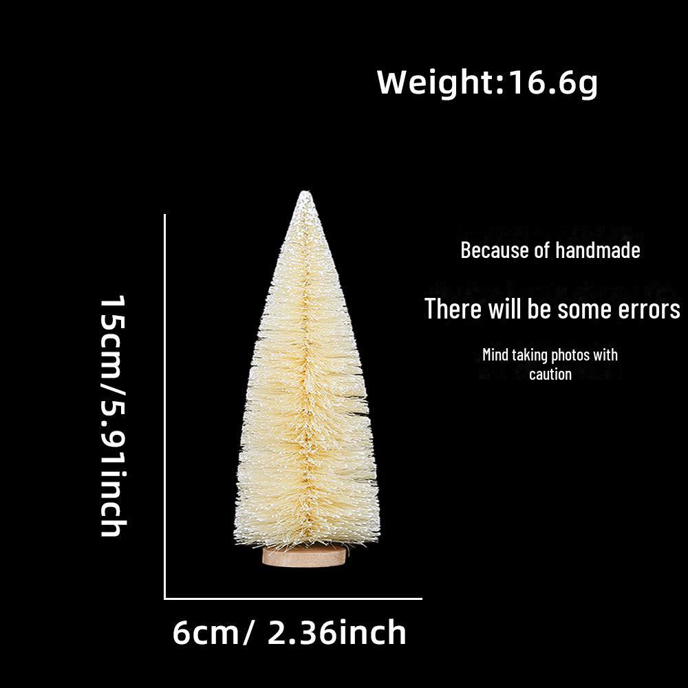 White Mini Christmas Tree Desktop Ornament - Small Christmas Decorations for Window Display