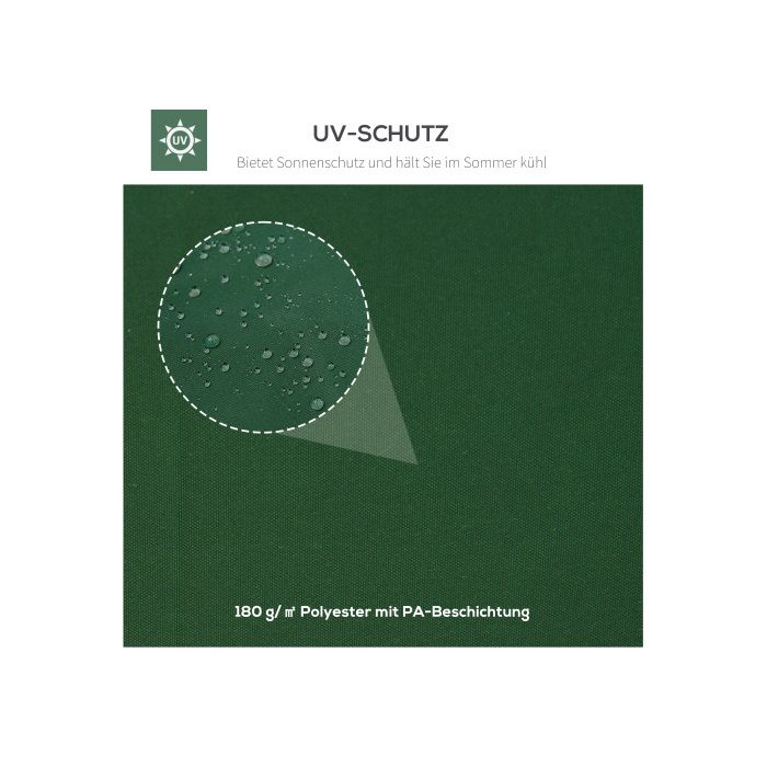 Toit de pavillon - MUVOE - 3x4m - Polyester - Vert - Aération optimale