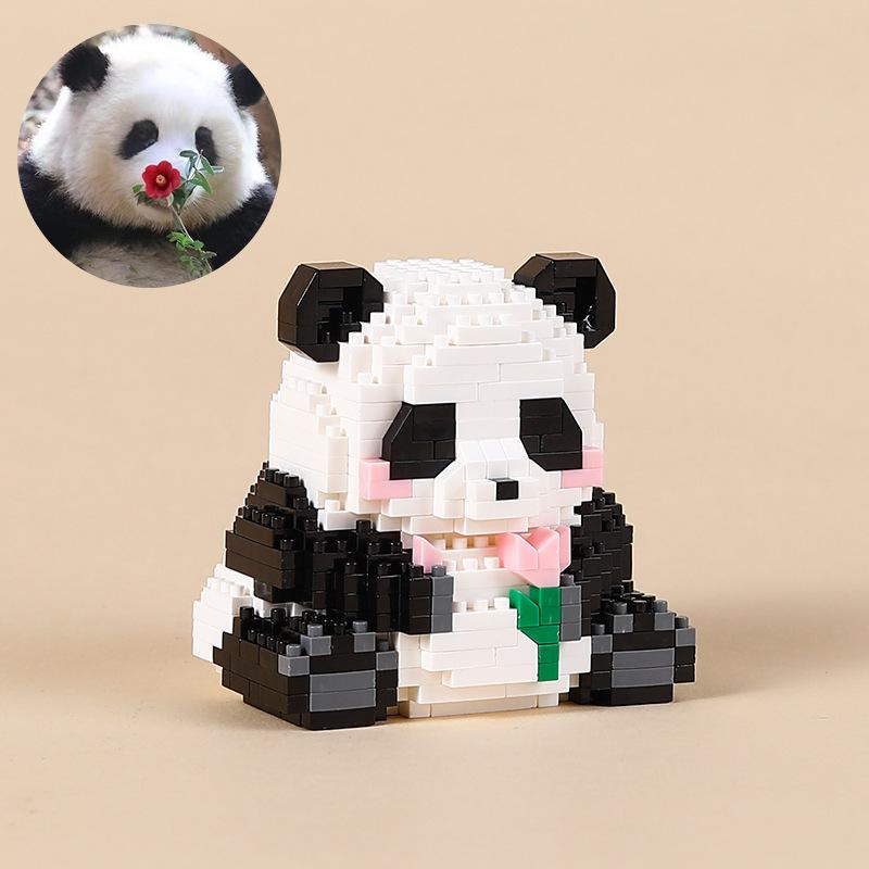 Micro-Assembled Small Particle Educational Toys Building Blocks Children's Gifts Boys And Girls Panda 3D Puzzle Ornaments